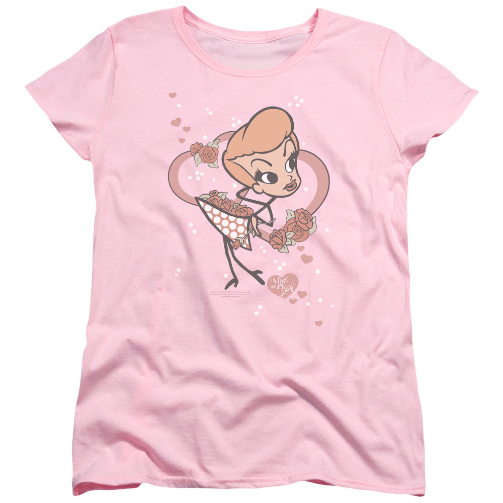 I Love Lucy Fun Girl Womens T Shirt Pink Officially Licensed