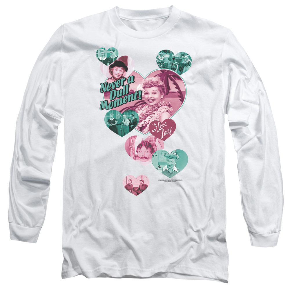 I Love Lucy Never A Dull Moment Mens Long Sleeve Shirt White Officially Licensed Officially Licensed
