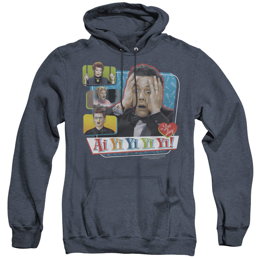 I Love Lucy Ai Yi Yi Yi Yi Heather Mens Hoodie Navy Blue Officially Licensed