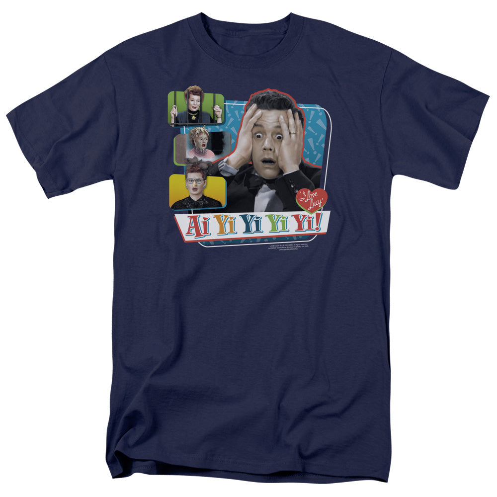 I Love Lucy Ai Yi Yi Yi Yi Mens T Shirt Navy Officially Licensed