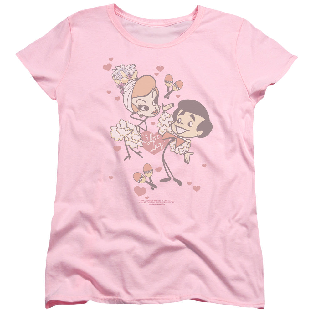 I Love Lucy Rumba Dance Womens T Shirt Pink Officially Licensed