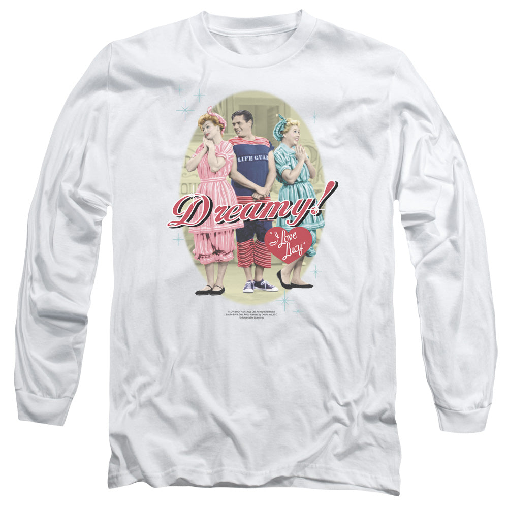 I Love Lucy Dreamy! Mens Long Sleeve Shirt White Officially Licensed Officially Licensed