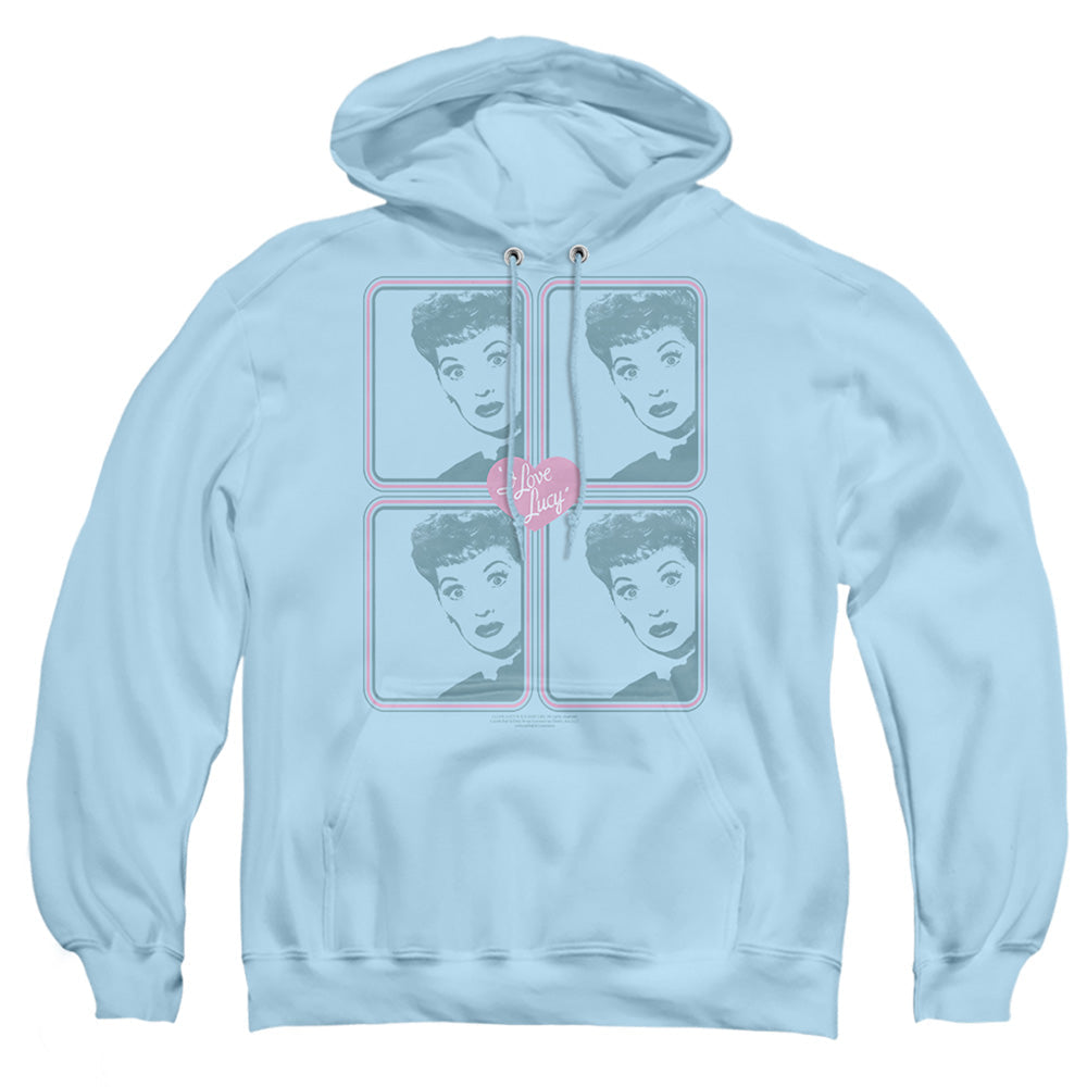 I Love Lucy Lucy Squared Mens Hoodie Light Blue Officially Licensed