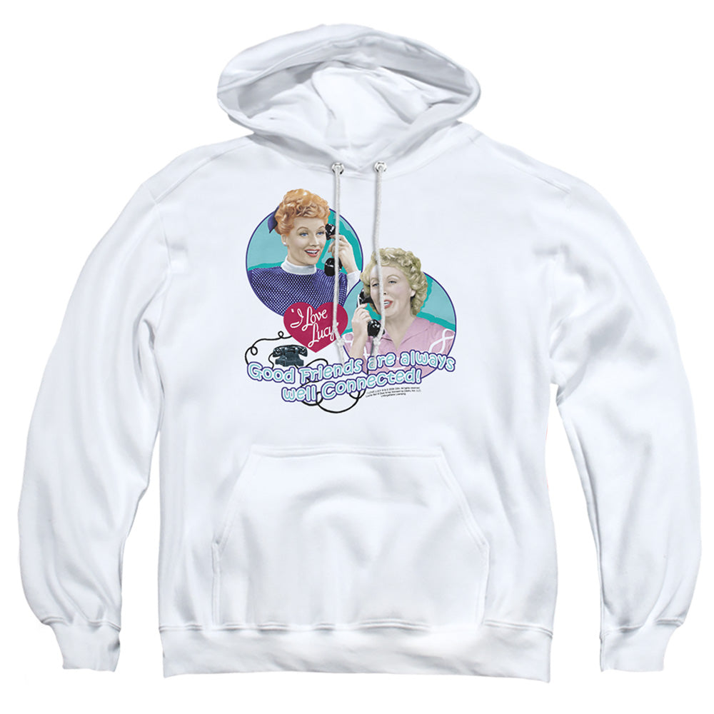 I Love Lucy Always Connected Mens Hoodie White Officially Licensed