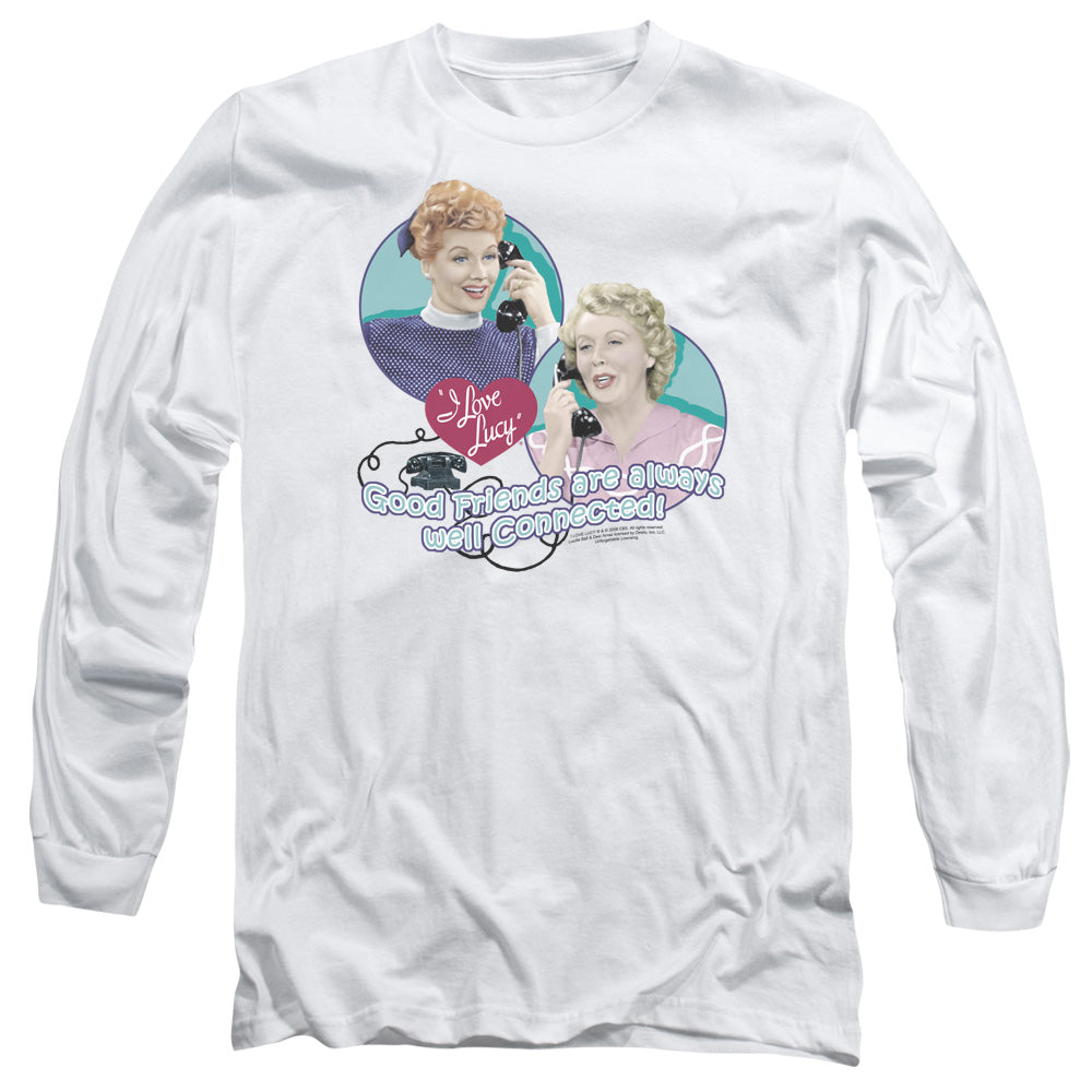 I Love Lucy Always Connected Mens Long Sleeve Shirt White Officially Licensed Officially Licensed