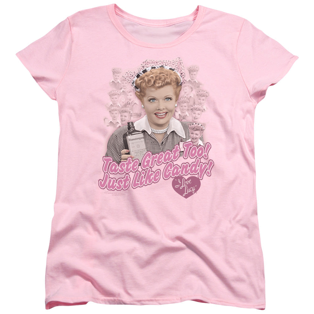 I Love Lucy Tastes Like Candy Womens T Shirt Pink Officially Licensed