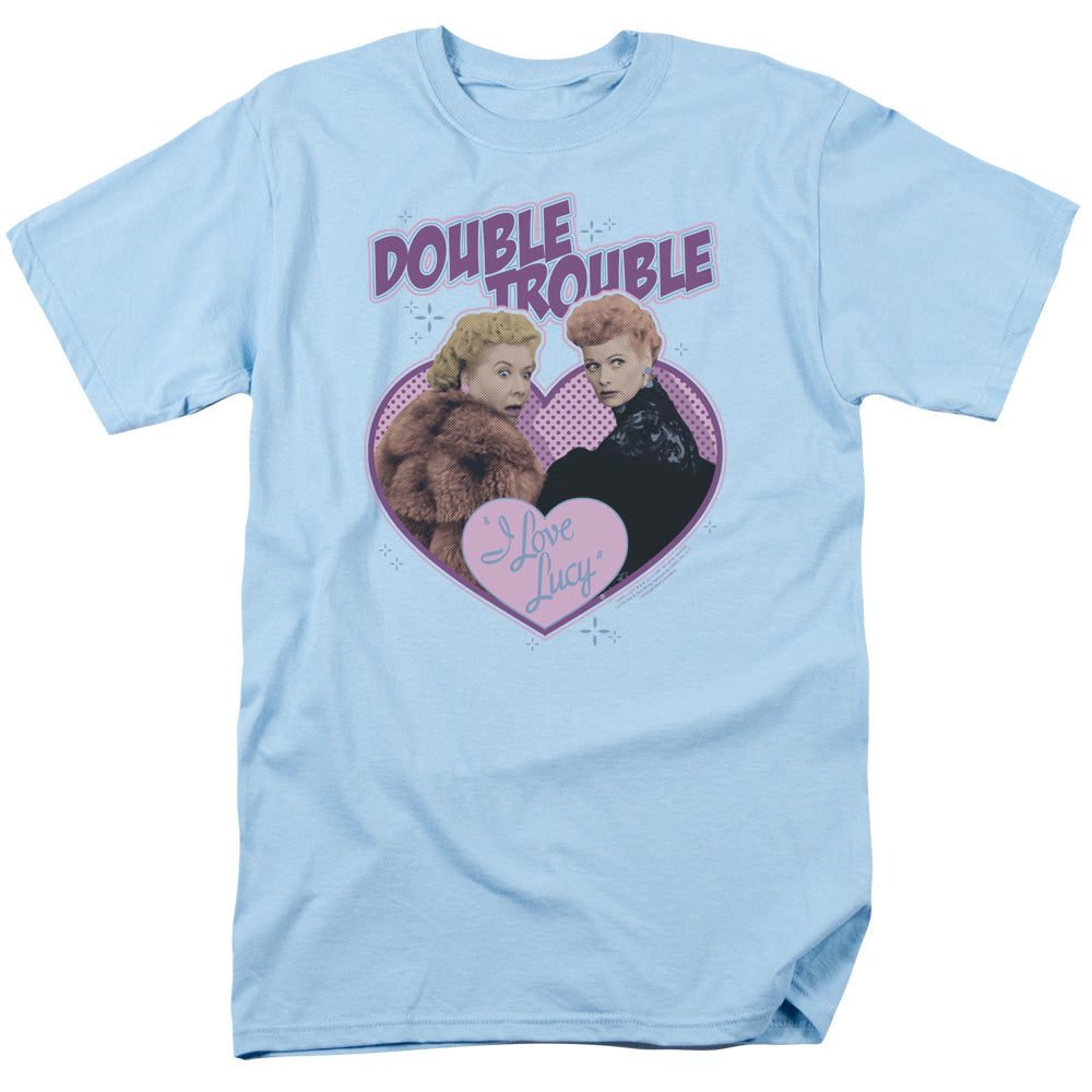 I Love Lucy Double Trouble Mens T Shirt Light Blue Officially Licensed
