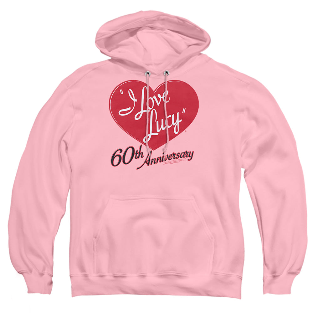 I Love Lucy 60Th Anniversary Mens Hoodie Pink Officially Licensed