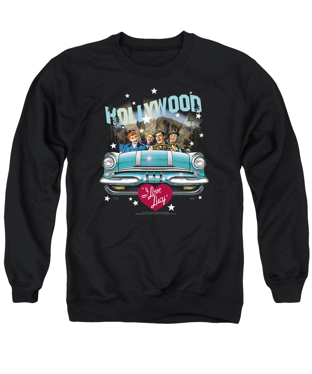 I Love Lucy Hollywood Road Trip Mens Crewneck Sweatshirt Black Officially Licensed