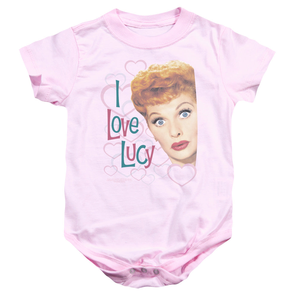 I Love Lucy Hollywood Open Hearts Infant Baby Snapsuit Pink Officially Licensed