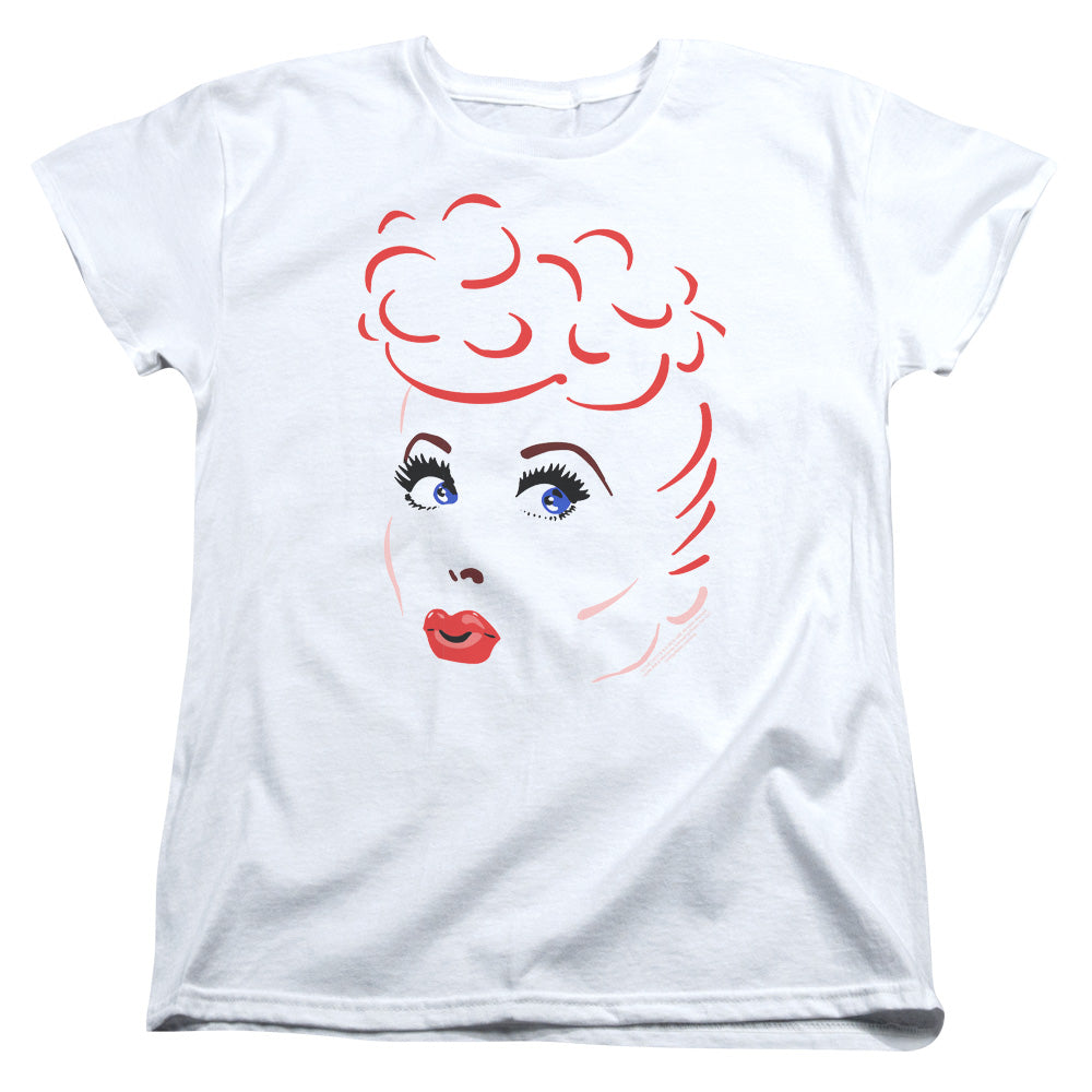 I Love Lucy Lines Face Womens T Shirt White Officially Licensed