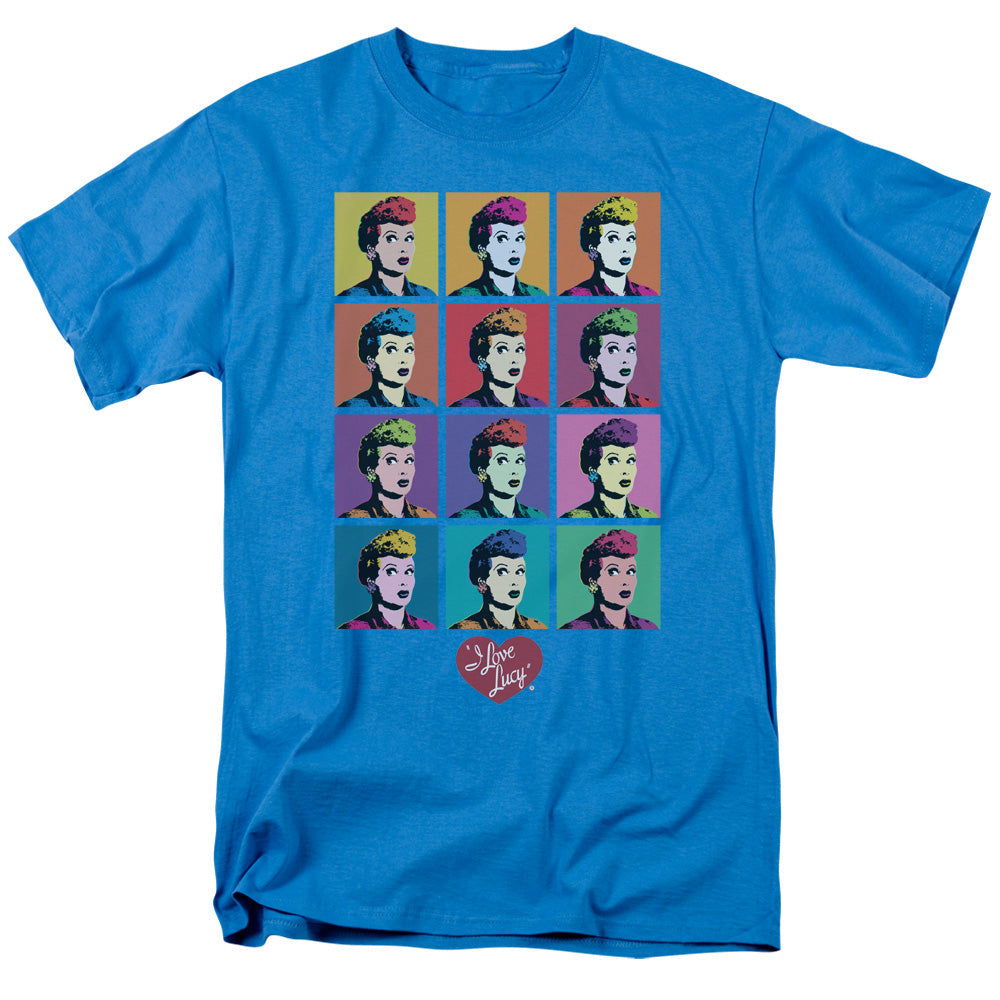 I Love Lucy Worhol Mens T Shirt Turquoise Officially Licensed