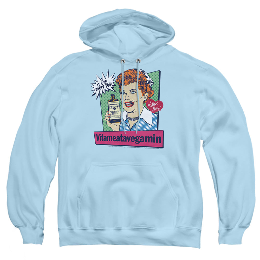 I Love Lucy Vita Comic Mens Hoodie Light Blue Officially Licensed