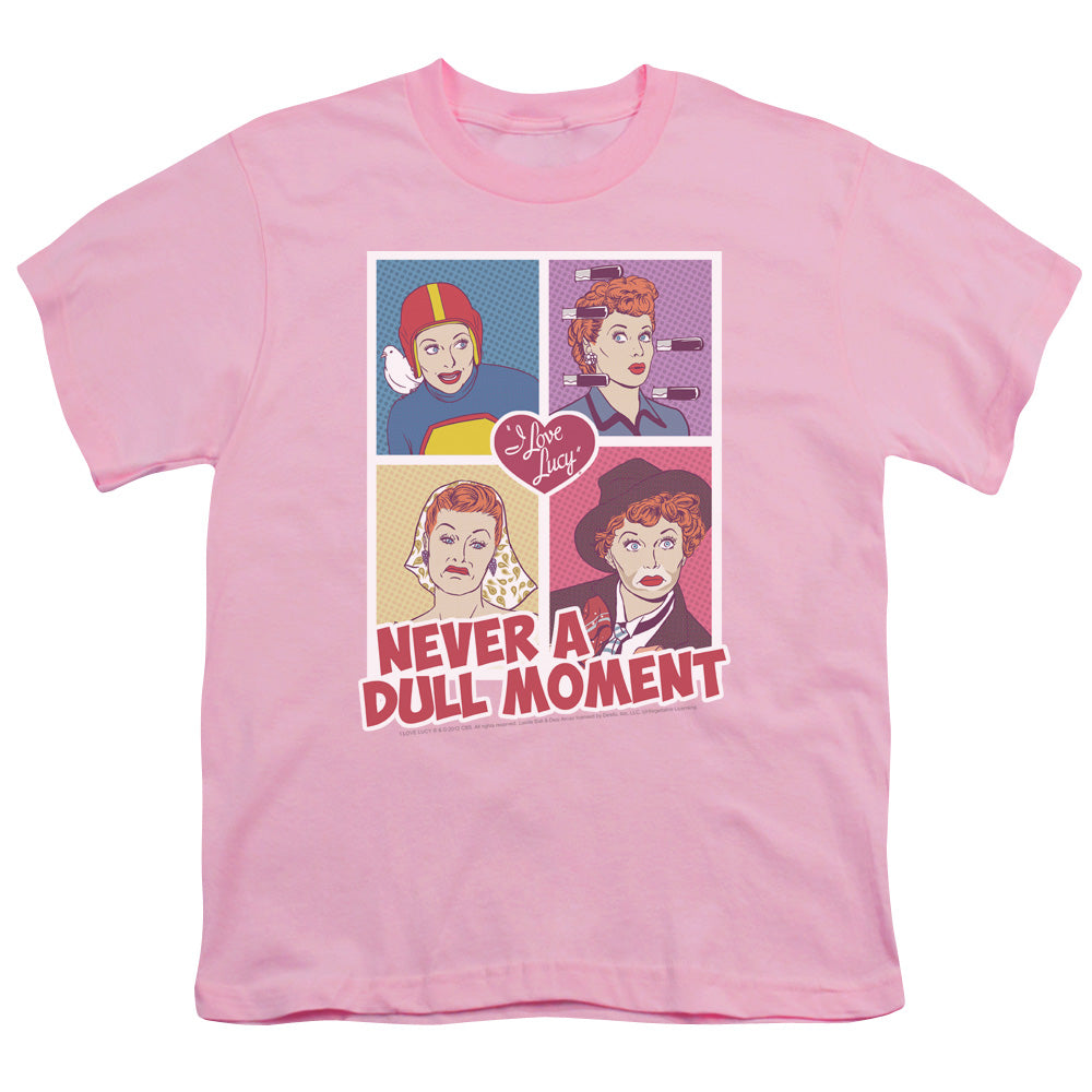I Love Lucy Panels Kids Youth T Shirt Pink Officially Licensed