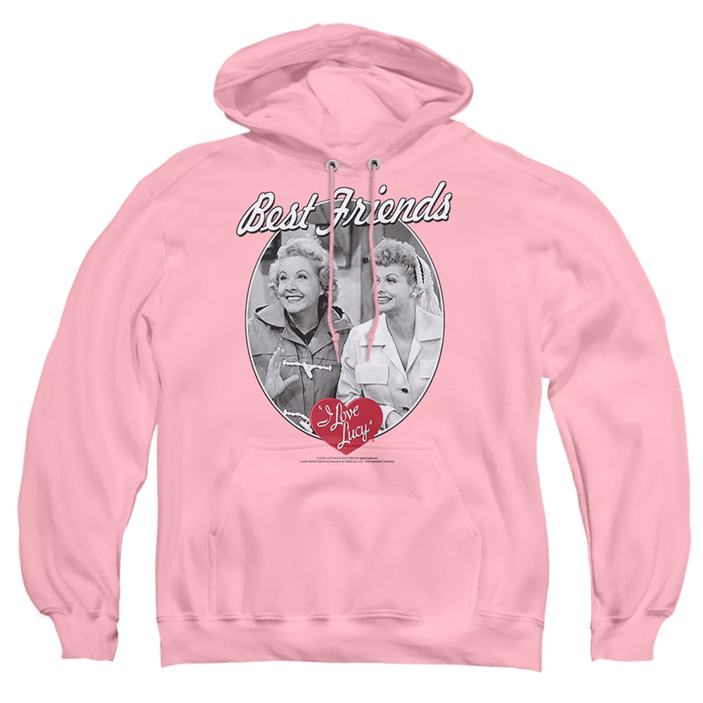 I Love Lucy Best Friends Mens Hoodie Pink Officially Licensed