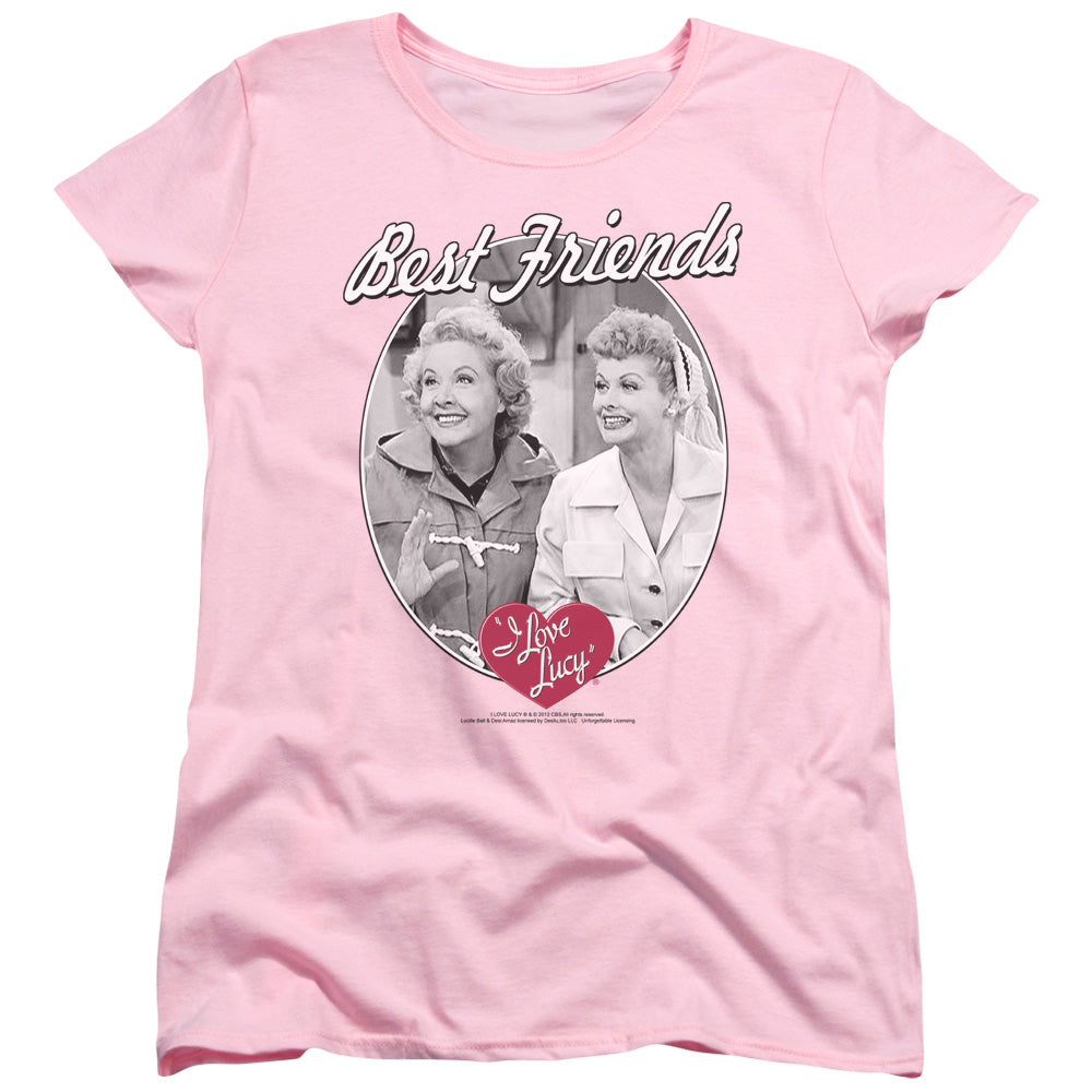 I Love Lucy Best Friends Womens T Shirt Pink Officially Licensed