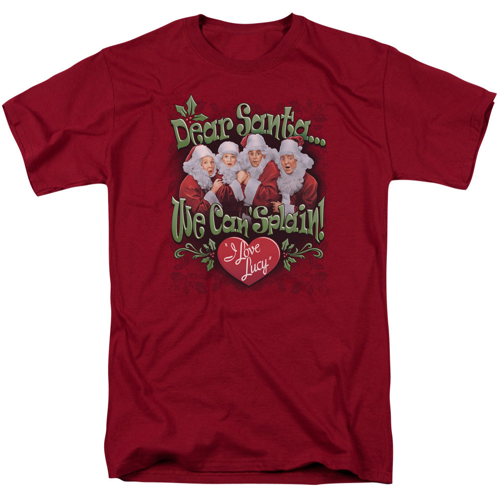 I Love Lucy Dear Santa Mens T Shirt Cardinal Officially Licensed
