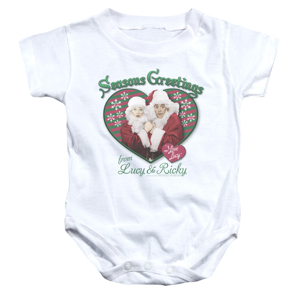 I Love Lucy Seasons Greetings Infant Baby Snapsuit White Officially Licensed