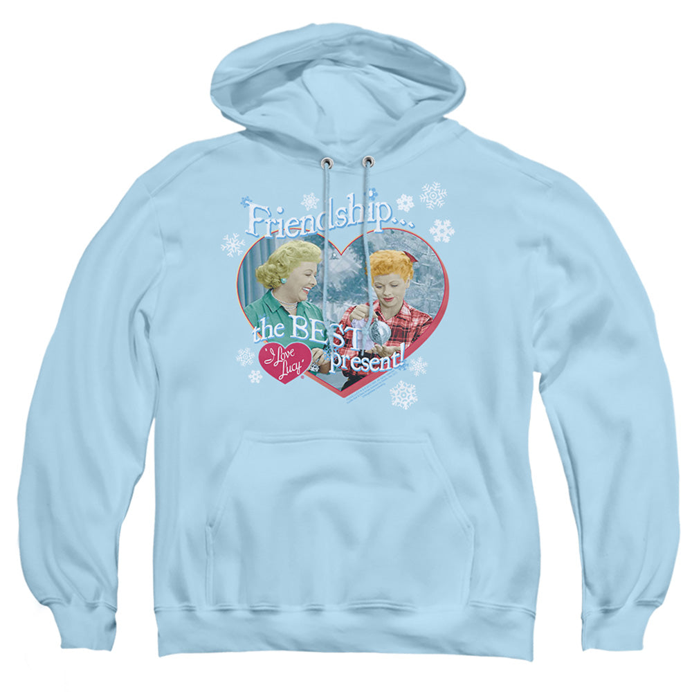 I Love Lucy The Best Present Mens Hoodie Light Blue Officially Licensed