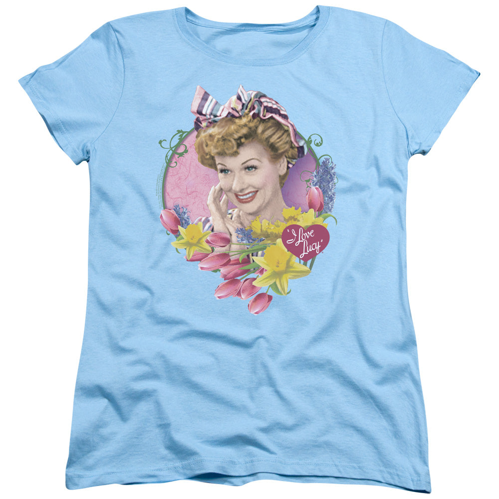 I Love Lucy Springtime Womens T Shirt Light Blue Officially Licensed