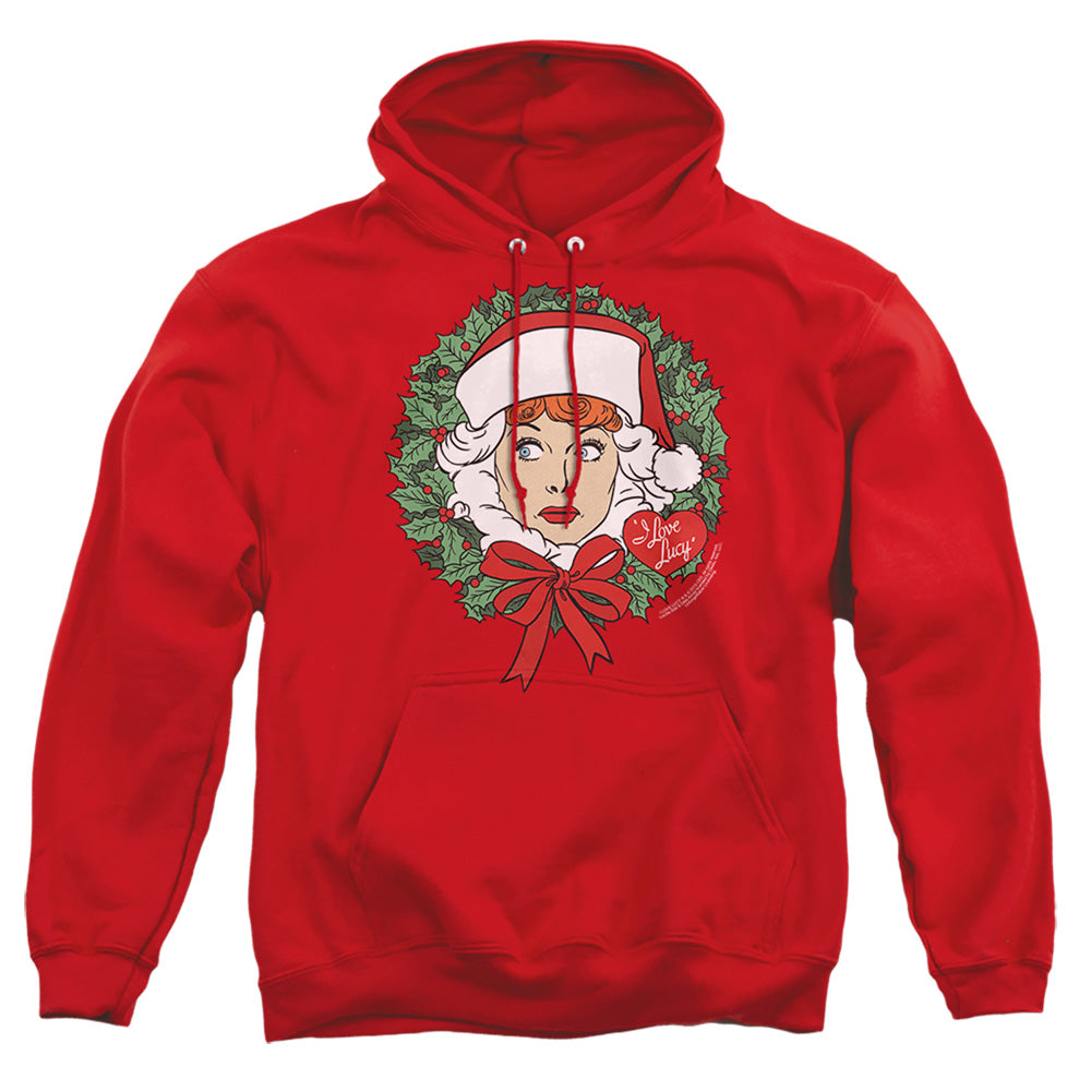 I Love Lucy Wreath Mens Hoodie Red Officially Licensed