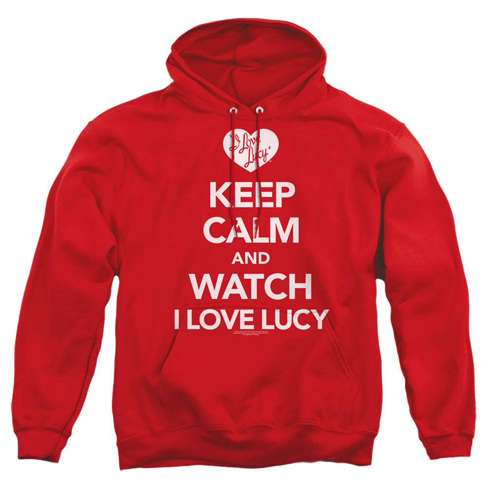I Love Lucy Keep Calm And Watch Mens Hoodie Red Officially Licensed