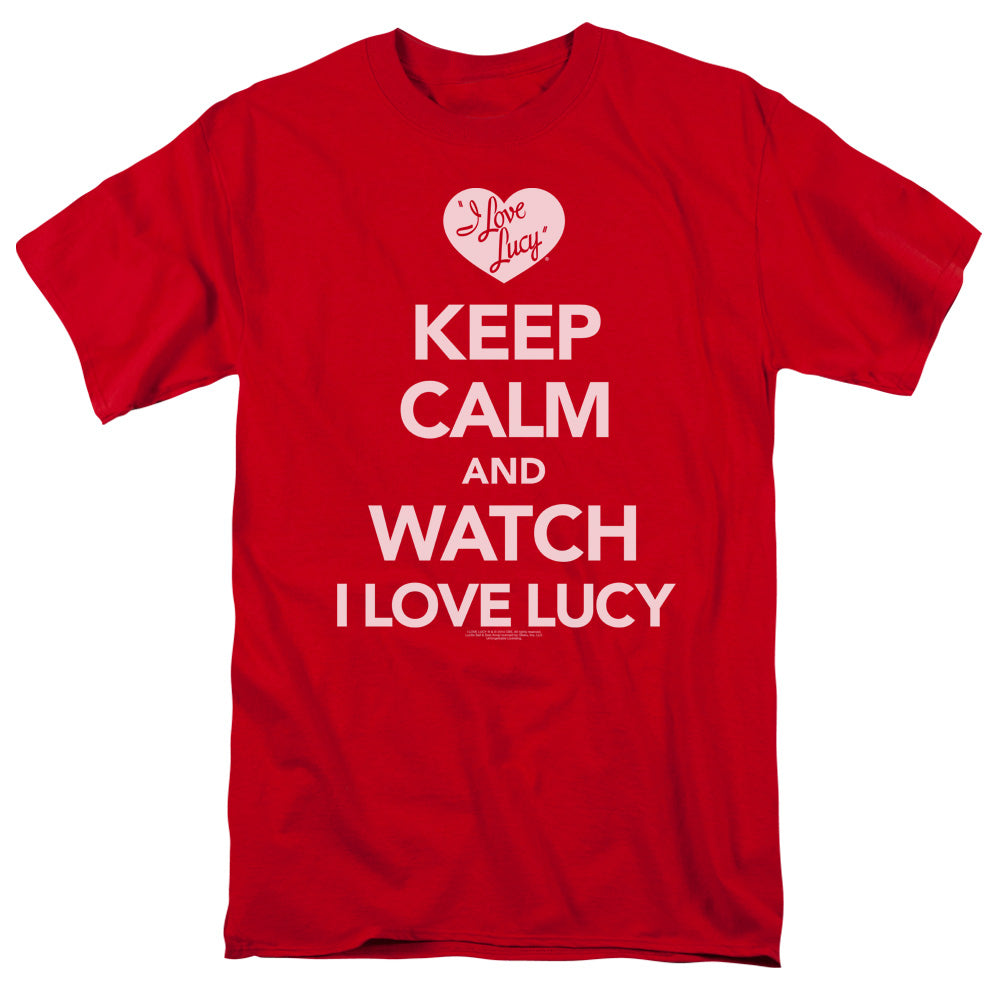I Love Lucy Keep Calm And Watch Mens T Shirt Red Officially Licensed