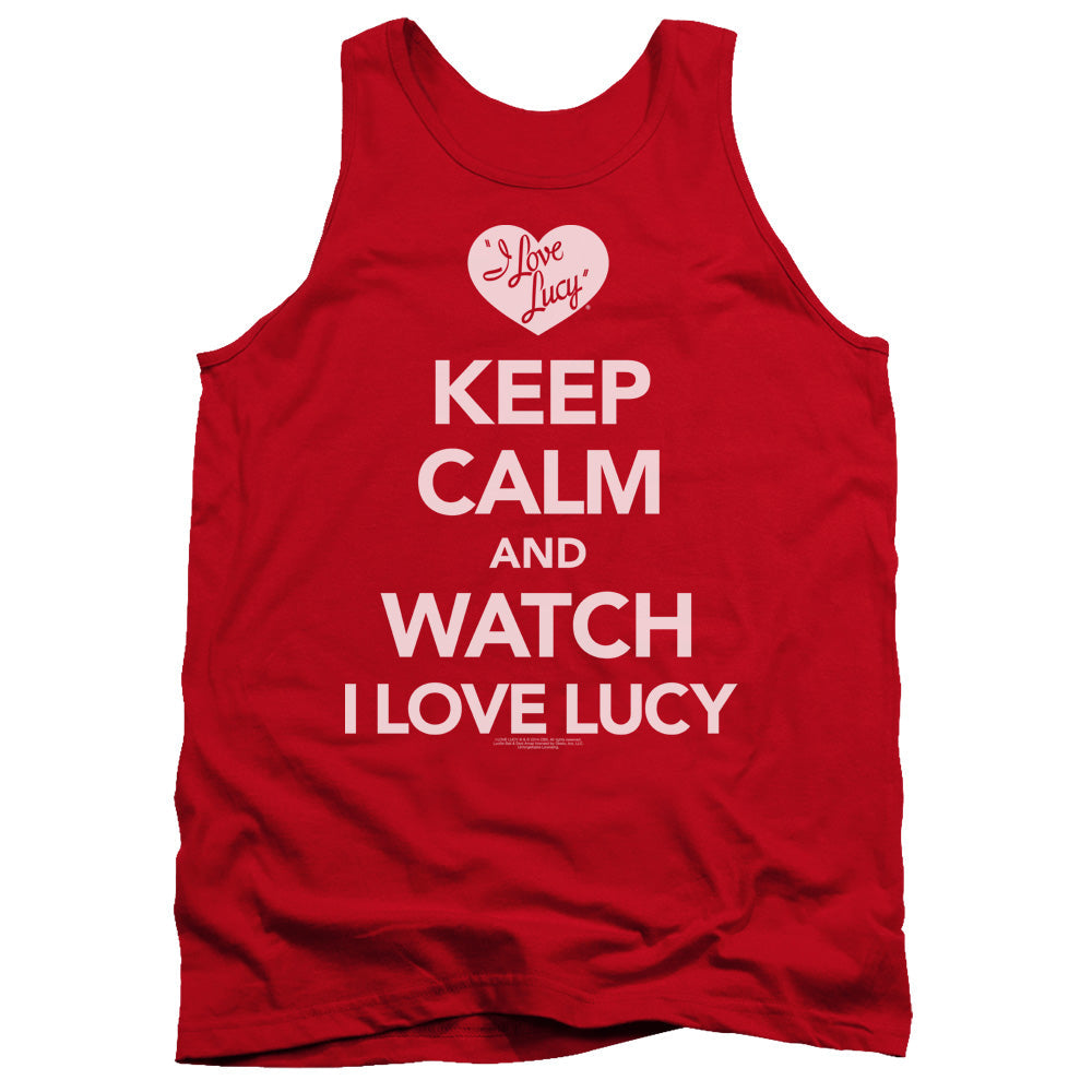 I Love Lucy Keep Calm And Watch Mens Tank Top Shirt Red Officially Licensed