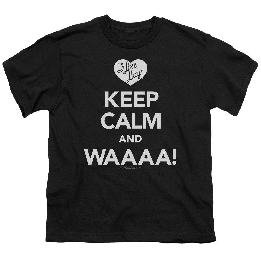 I Love Lucy Keep Calm Waaa Kids Youth T Shirt Black Officially Licensed
