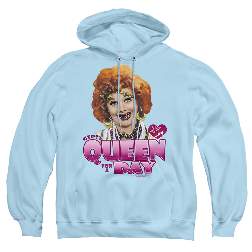I Love Lucy Gypsy Queen Mens Hoodie Light Blue Officially Licensed