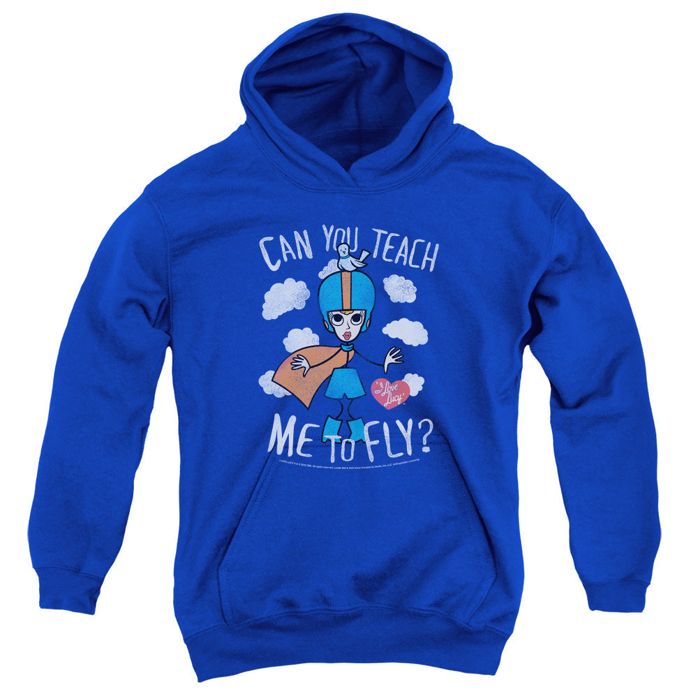 I Love Lucy Fly Kids Youth Hoodie Royal Blue Officially Licensed