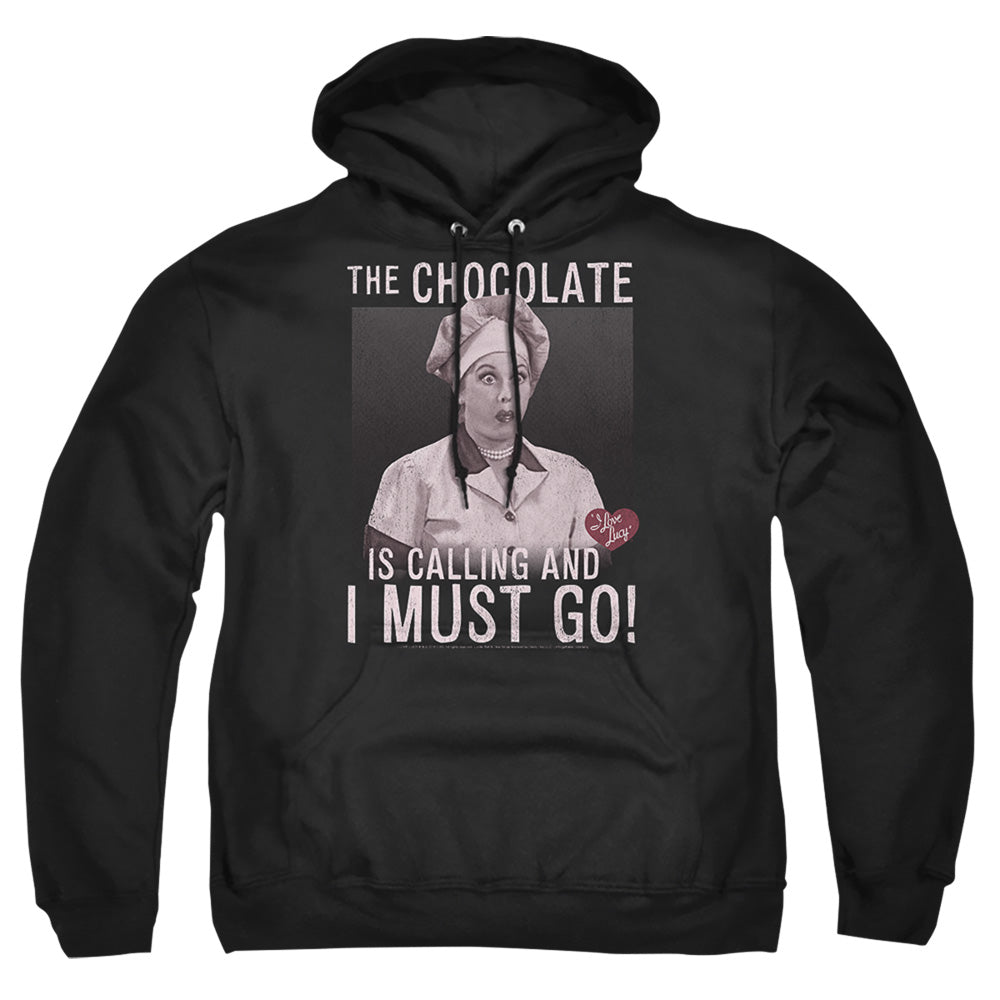 I Love Lucy Chocolate Calling Mens Hoodie Black Officially Licensed