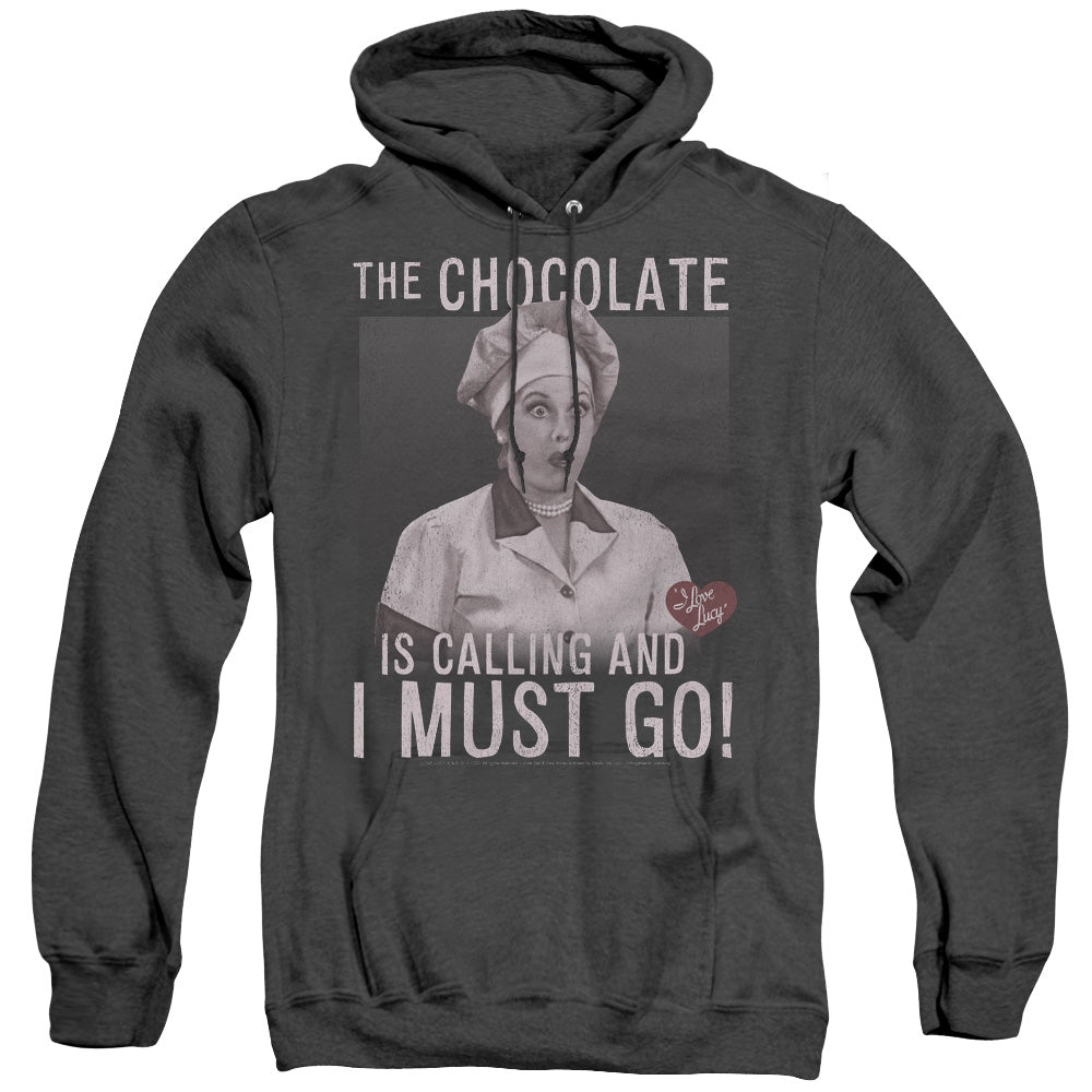 I Love Lucy Chocolate Calling Mens Heather Hoodie Black Officially Licensed