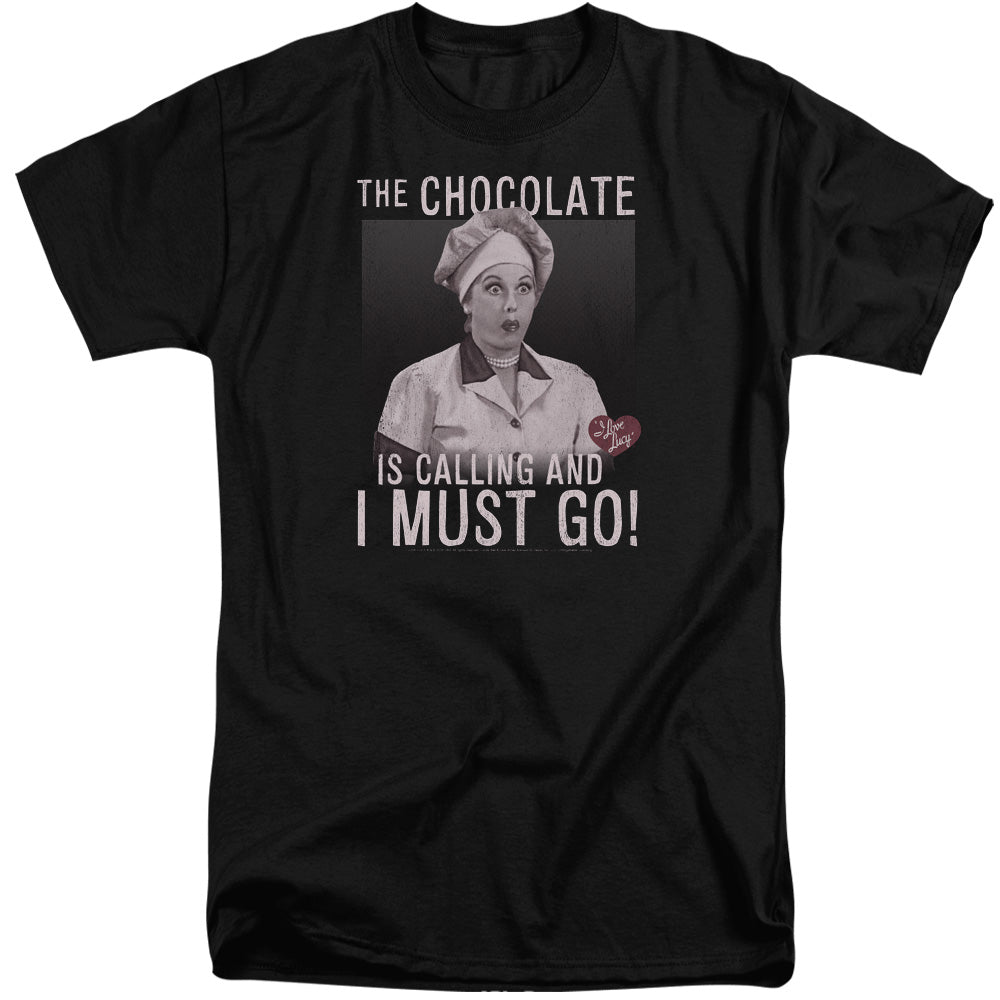 I Love Lucy Chocolate Calling Mens Tall T Shirt Black Officially Licensed