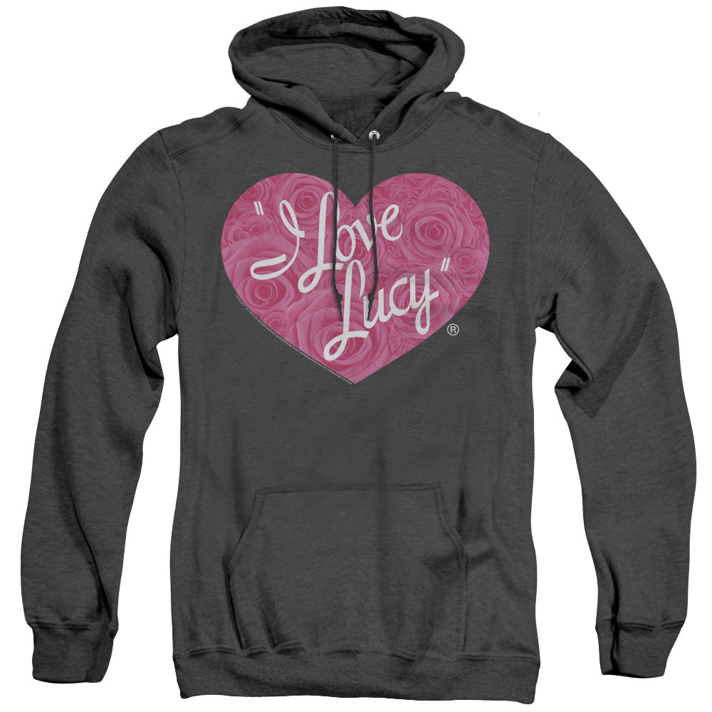 I Love Lucy Floral Logo Heather Mens Hoodie Black Officially Licensed