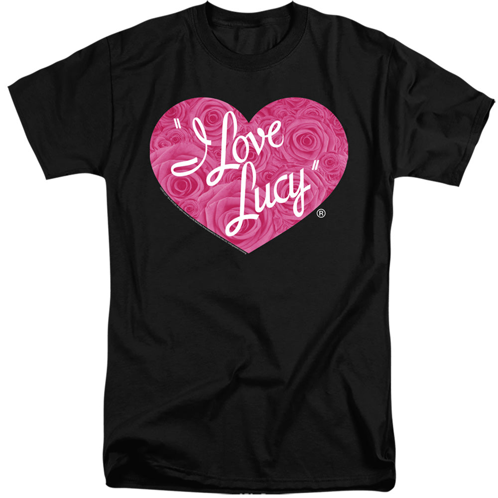 I Love Lucy Floral Logo Mens Tall T Shirt Black Officially Licensed