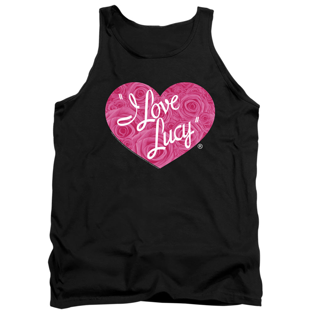 I Love Lucy Floral Logo Mens Tank Top Shirt Black Officially Licensed