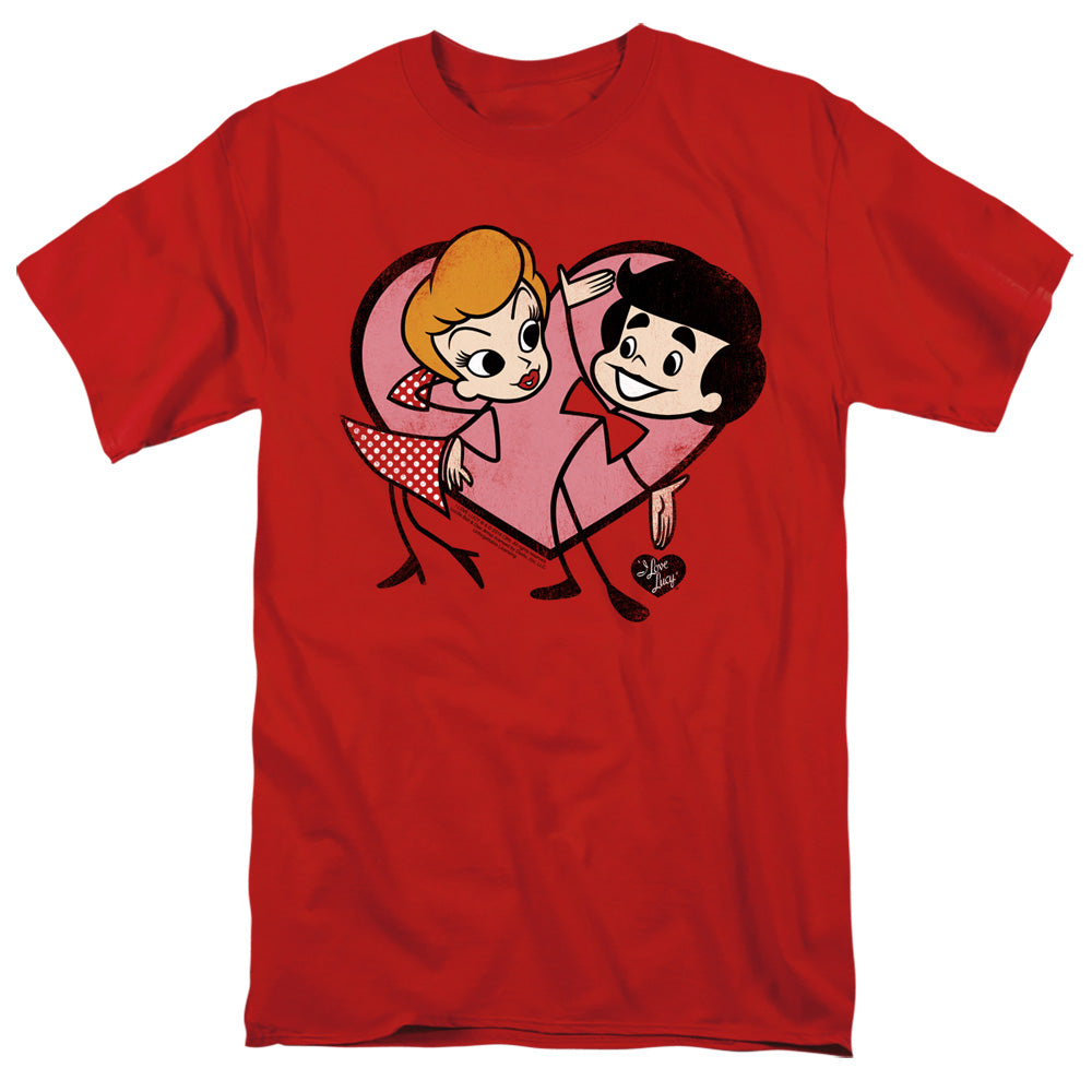 I Love Lucy Cartoon Love Mens T Shirt Red Officially Licensed