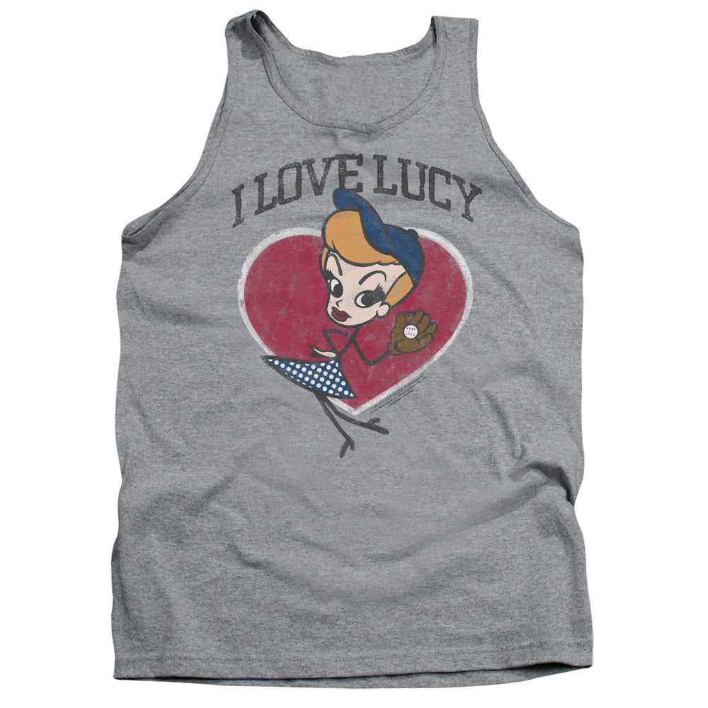 I Love Lucy Baseball Diva Mens Tank Top Shirt Athletic Heather Officially Licensed