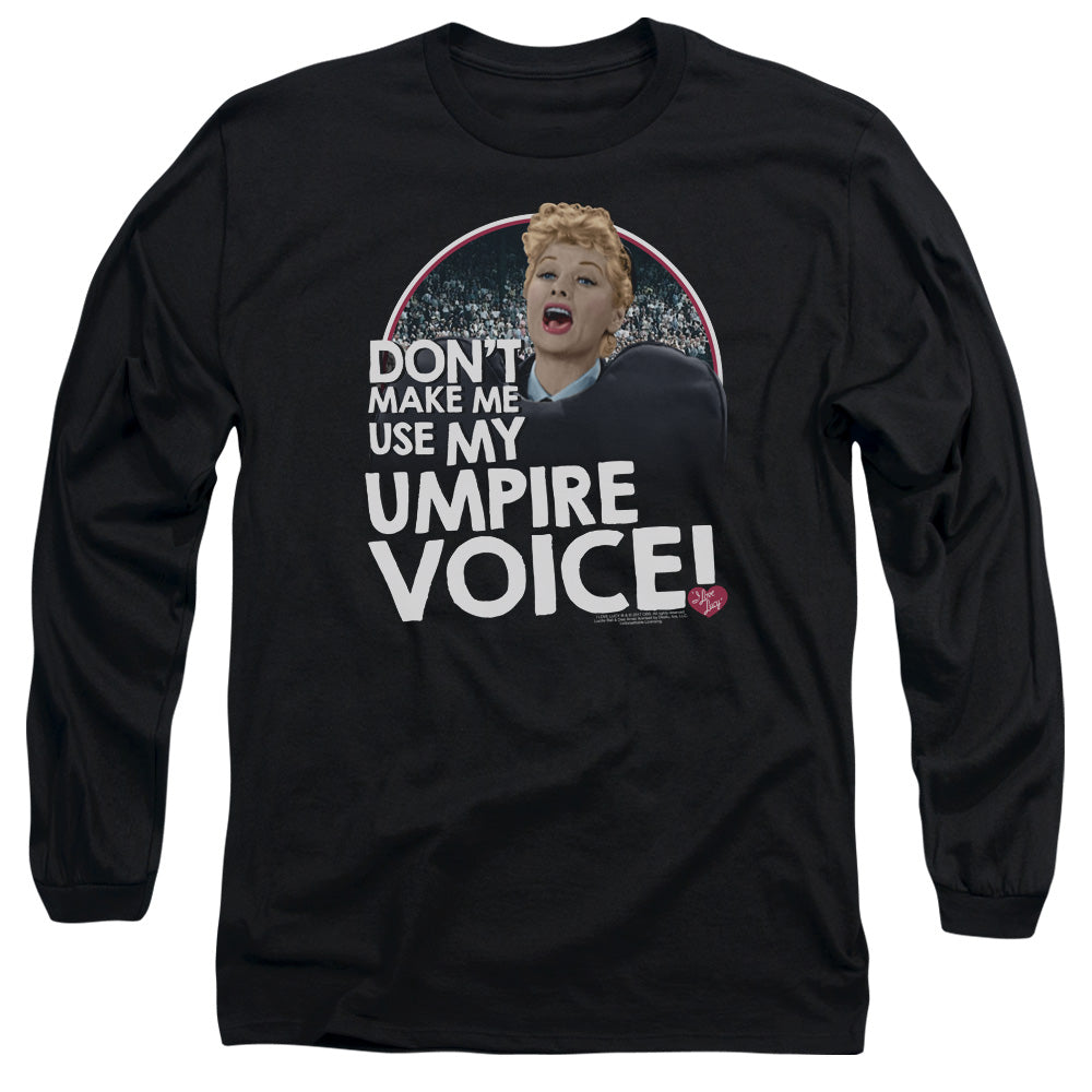I Love Lucy Umpire Mens Long Sleeve Shirt Black Officially Licensed Officially Licensed