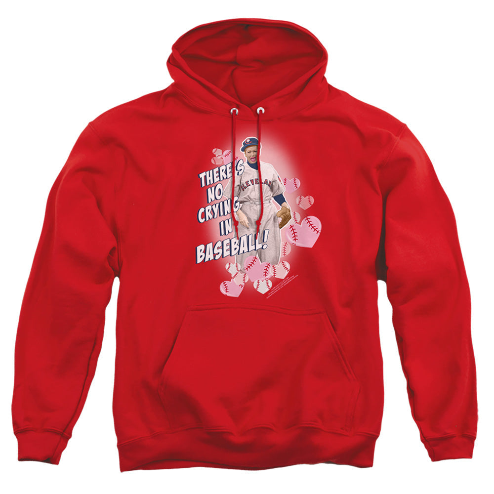 I Love Lucy No Crying In Baseball Mens Hoodie Red Officially Licensed
