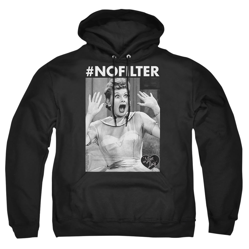 I Love Lucy No Filter Mens Hoodie Black Officially Licensed