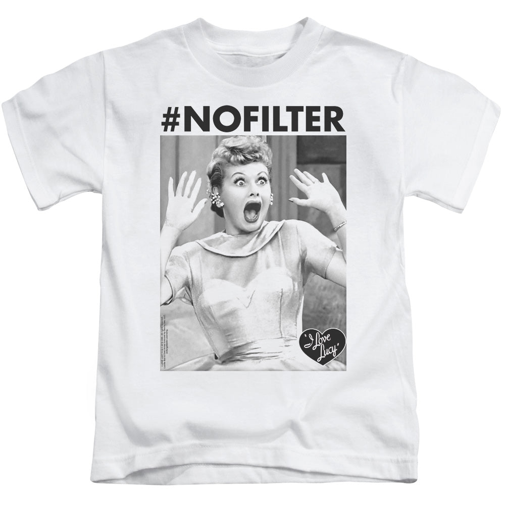 I Love Lucy No Filter Juvenile Kids Youth T Shirt White Officially Licensed