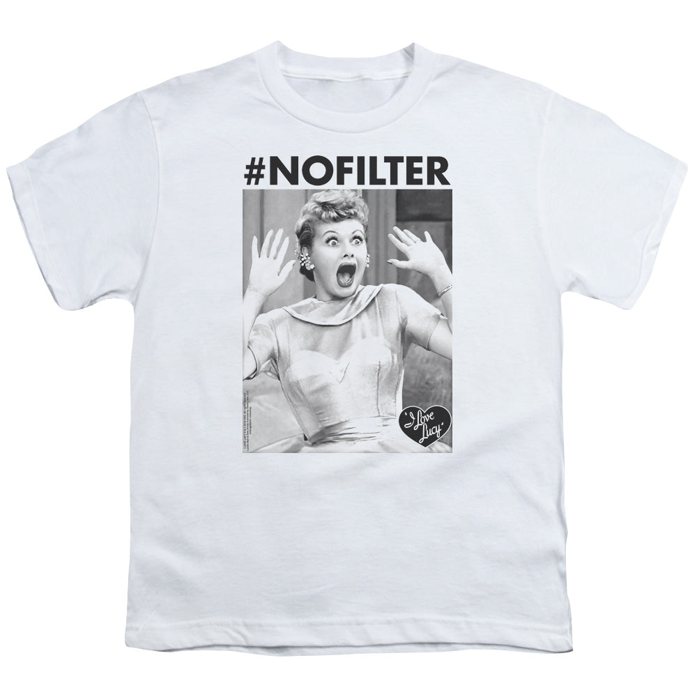 I Love Lucy No Filter Kids Youth T Shirt White Officially Licensed