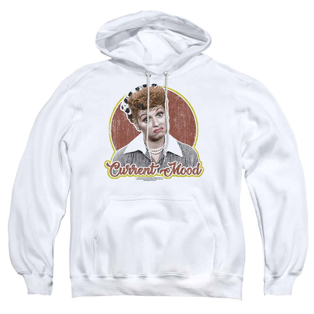 I Love Lucy Current Mood Mens Hoodie White Officially Licensed