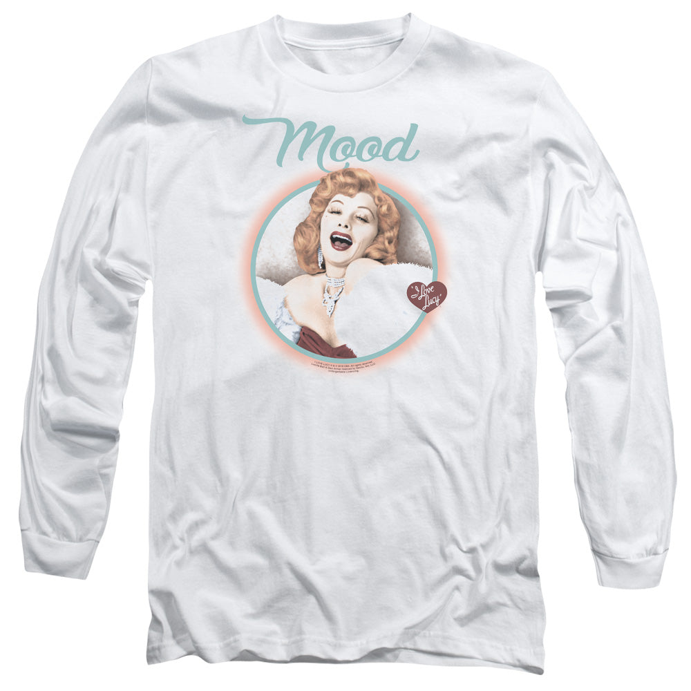 I Love Lucy Mood Mens Long Sleeve Shirt White Officially Licensed Officially Licensed