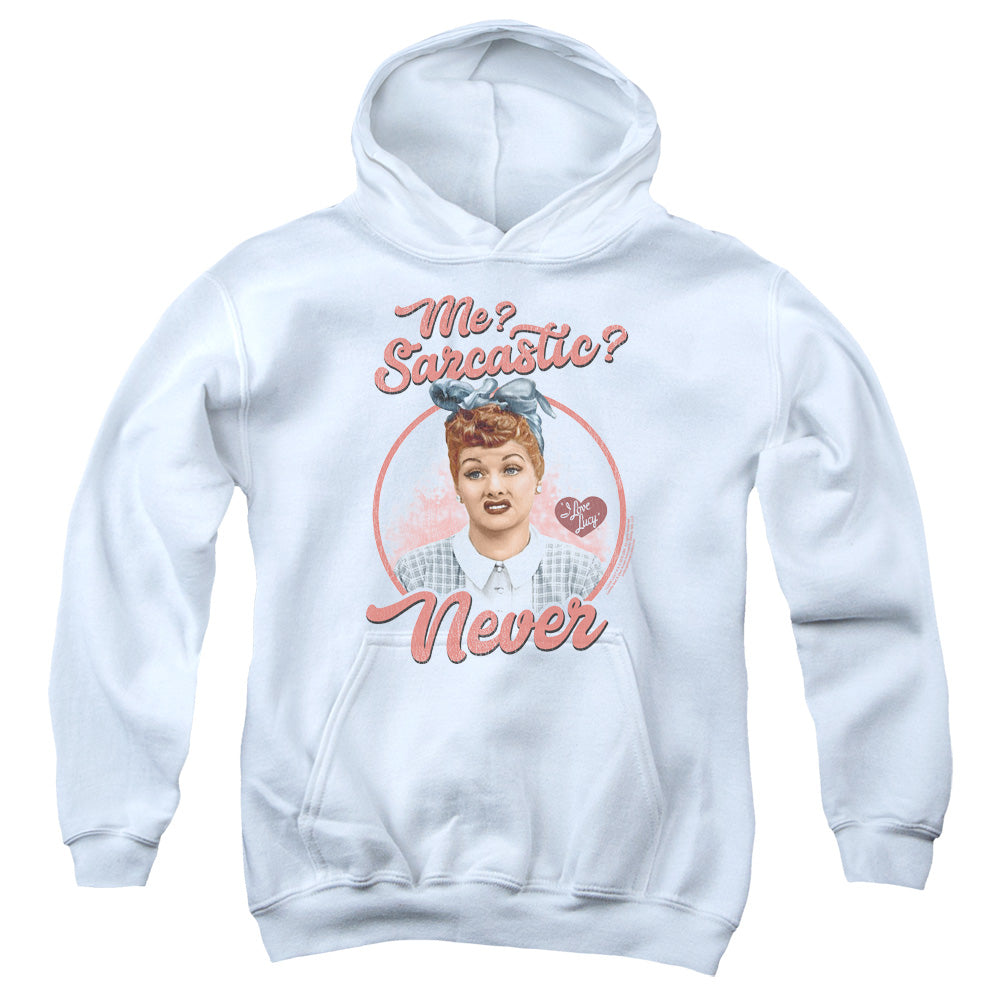 I Love Lucy Sarcastic Kids Youth Hoodie White Officially Licensed