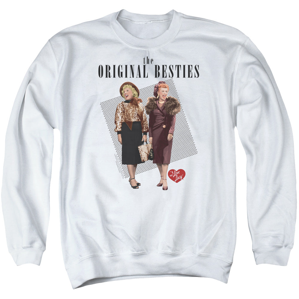 I Love Lucy Original Bestie Mens Crewneck Sweatshirt White Officially Licensed