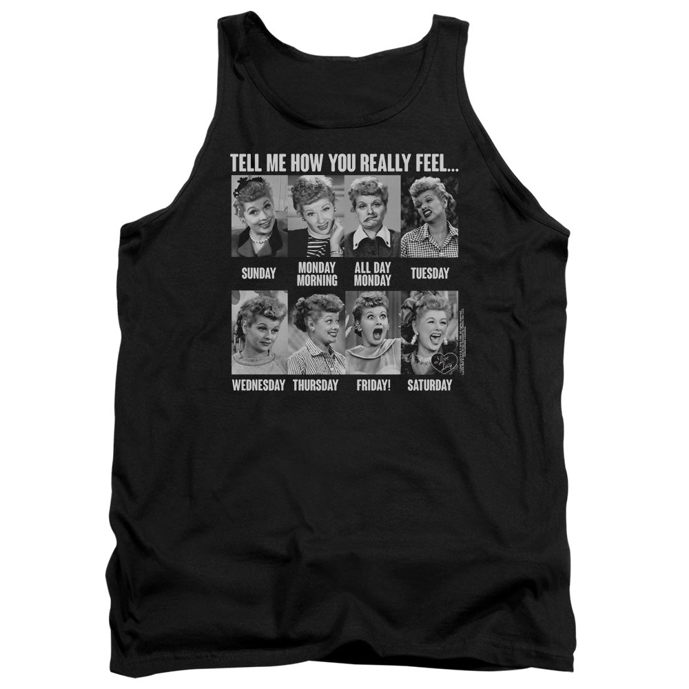 I Love Lucy 8 Days A Week Mens Tank Top Shirt Black Officially Licensed