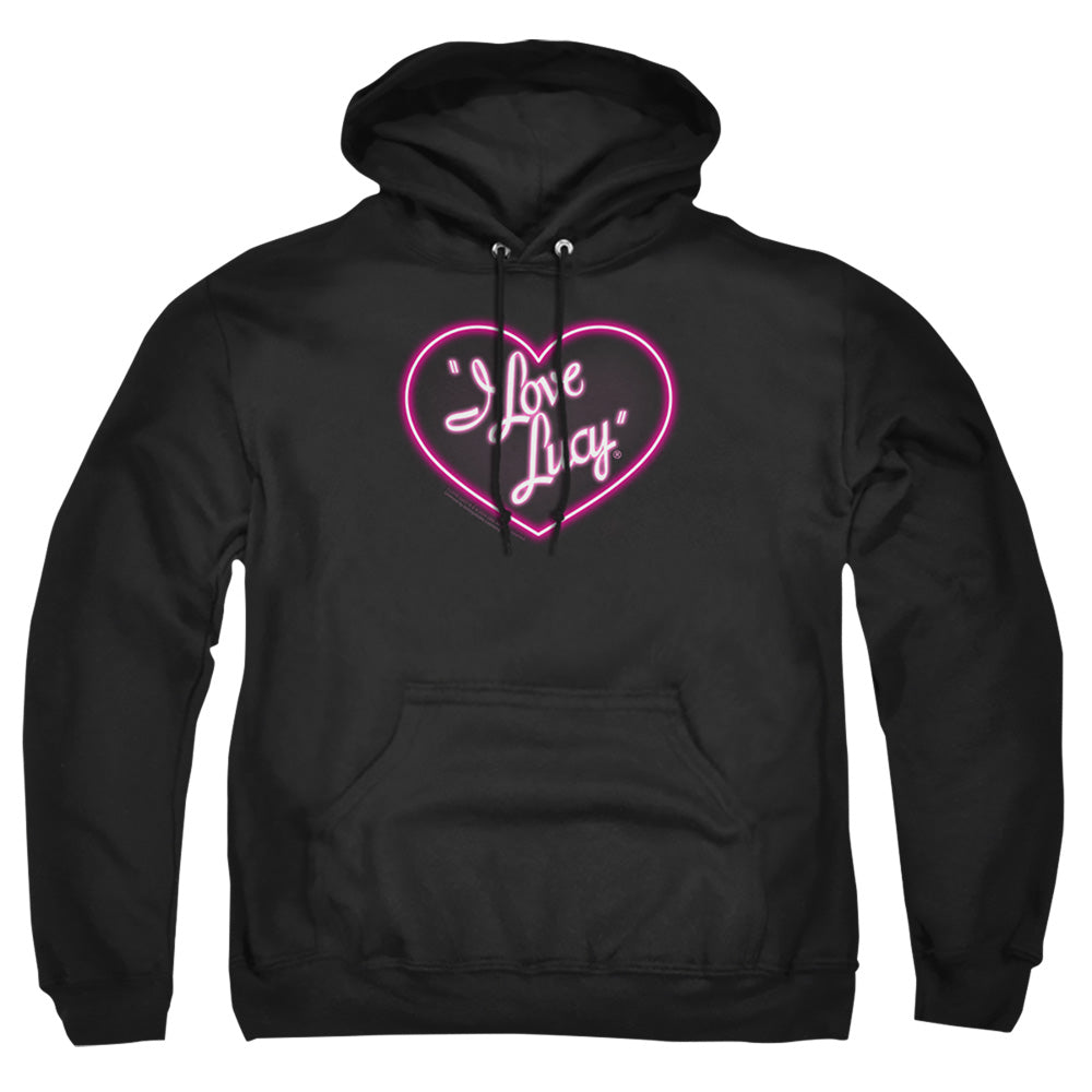 I Love Lucy Neon Logo Mens Hoodie Black Officially Licensed